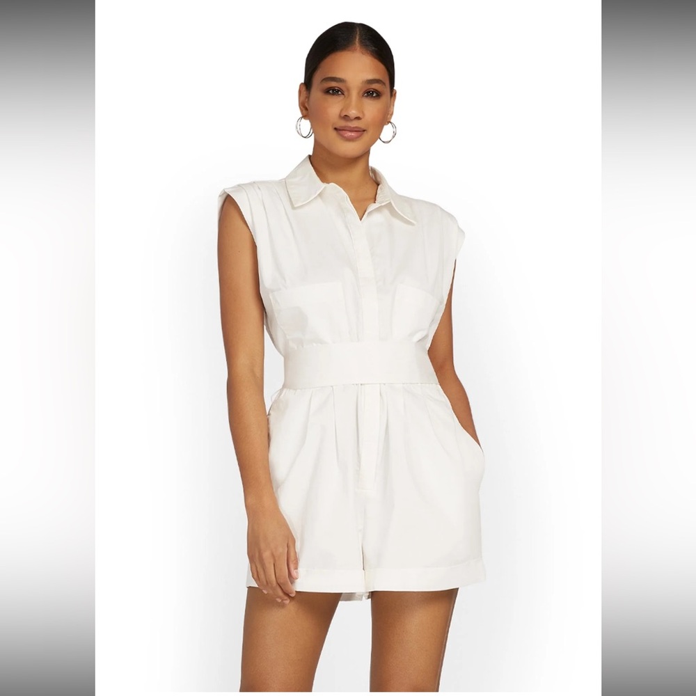Grey Lab Cream Button-Up Romper